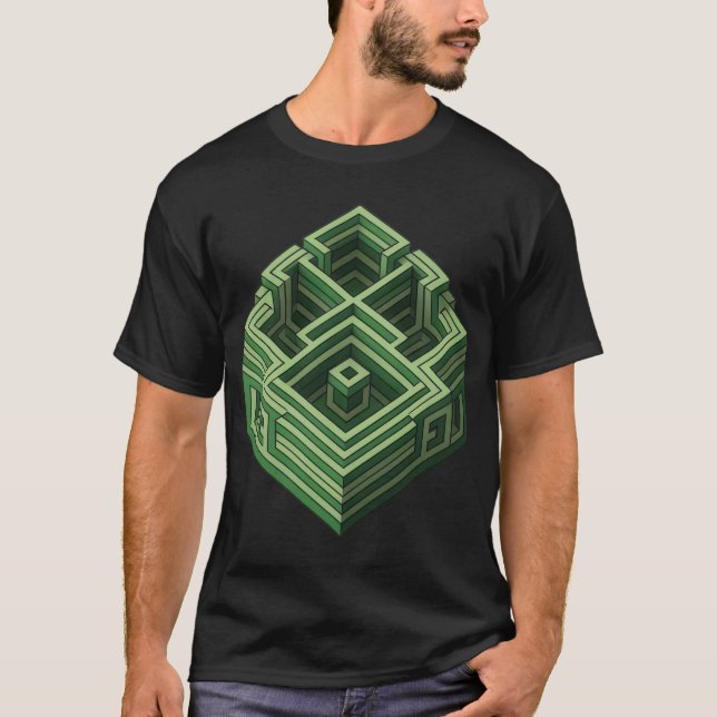 Intricate Geometric Maze T-Shirt (Front)