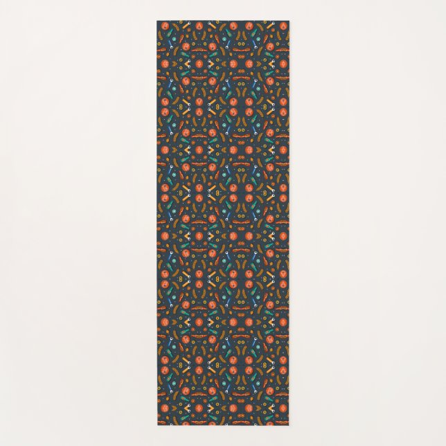 Intricate geometric pattern featuring vibrant  yoga mat (Front)