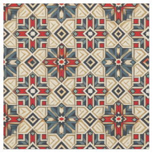 Intricate Geometric Pattern with Bold Colours Fabric