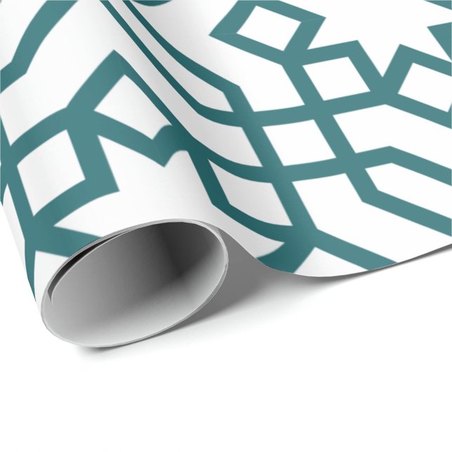 Intricate geometric pattern with teal interconnect wrapping paper (Creator Uploaded)