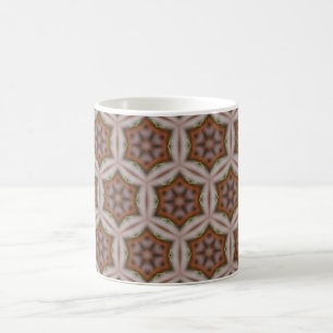 Intricate Geometric Star Pattern in Earth Tones Coffee Mug