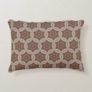 Intricate Geometric Star Pattern in Earth Tones Decorative Cushion