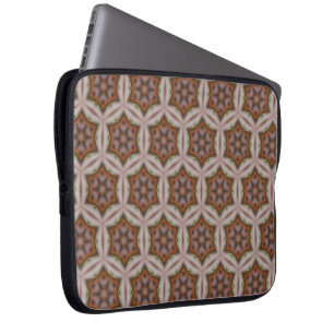 Intricate Geometric Star Pattern in Earth Tones Laptop Sleeve