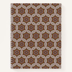 Intricate Geometric Star Pattern in Earth Tones Notebook
