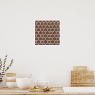 Intricate Geometric Star Pattern in Earth Tones Poster