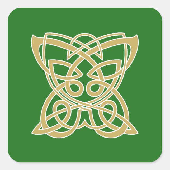 Intricate Gold Celtic Butterfly  Square Sticker (Front)