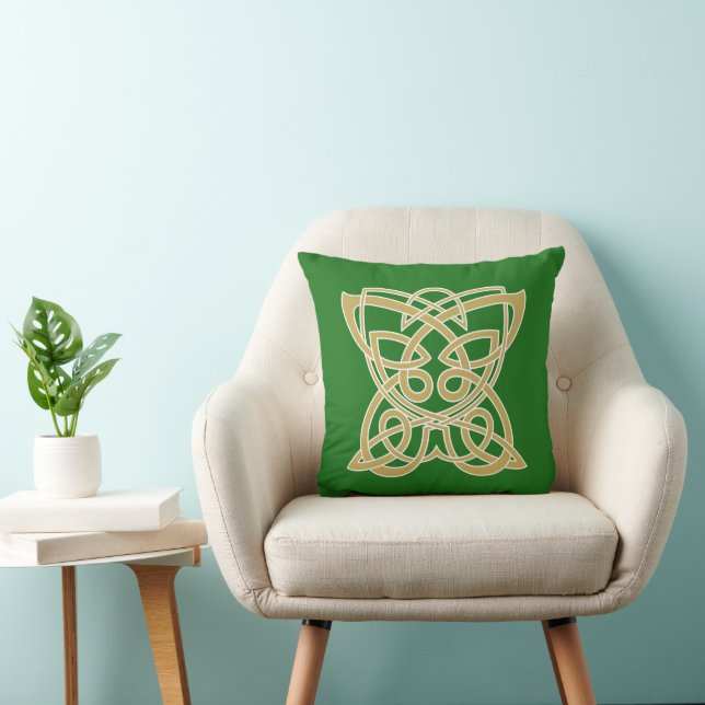 Intricate Gold Celtic Butterfly   Throw Pillow (Chair)