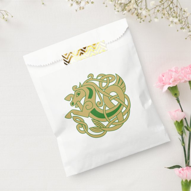 Intricate Gold Celtic Horse  Favour Bag (Sealed)