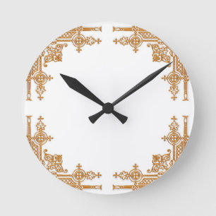 Intricate Gold Round Clock