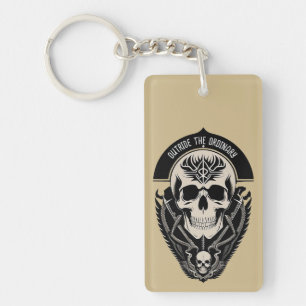 Intricate Gothic Skull Illustration Key Ring