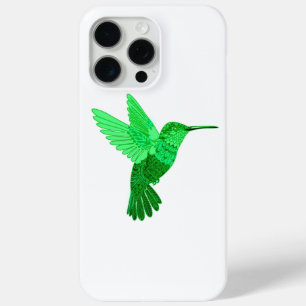 Intricate Green Hummingbird Illustration iPhone 15 Pro Max Case