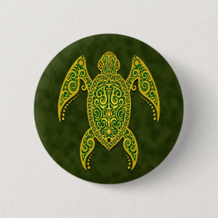 Intricate Green Sea Turtle 6 Cm Round Badge