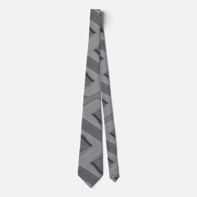 Intricate Grey Marble Pattern Neck Tie (Front)