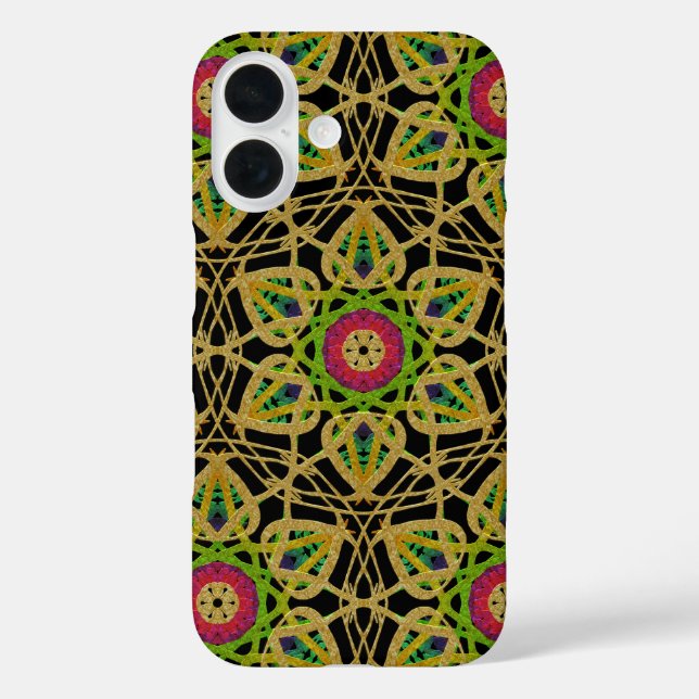 Intricate Hammered Metal Gold Foil Flower Pattern Case-Mate iPhone Case (Back)