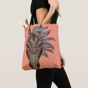 Intricate Horse Face Tote Bag