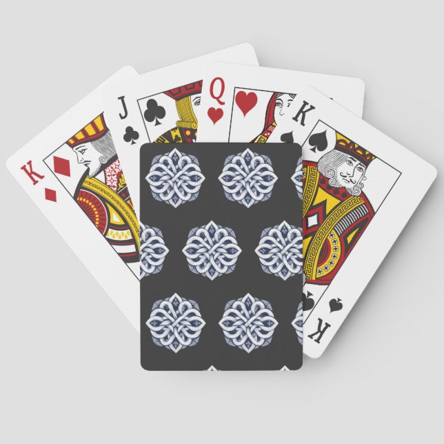 Intricate Interlocking Celtic Knot Ornament Playing Cards (Back)