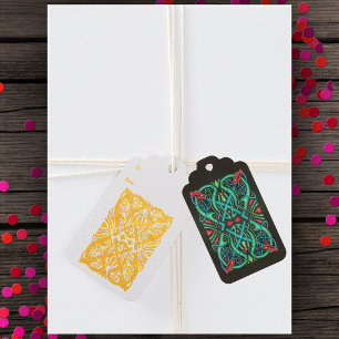 Intricate Irish Celtic Knot Design in Gold Foil Gift Tags