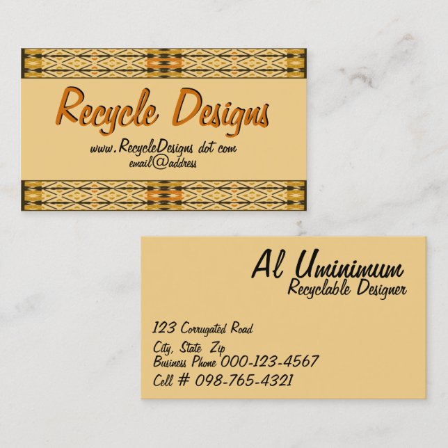 Intricate Lattice Pattern Border Template Business Card (Front/Back)