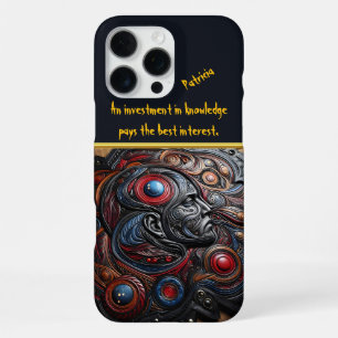 Intricate Leather Artwork Depicting a Cosmic Face iPhone 16 Pro Max Case