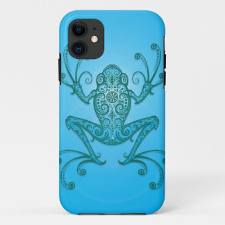 Intricate Light Blue Tree Frog iPhone 11 Case