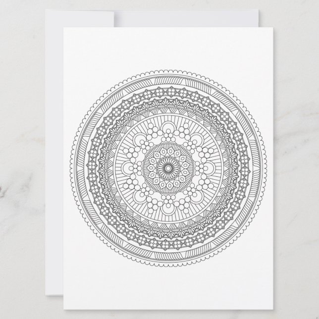 Intricate Mandala Black Lines Colouring Template v (Front)
