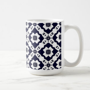 Intricate Motifs in Black and White Contrast Coffee Mug