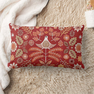Intricate Nordic Embroidered Throw Pillow Cover 