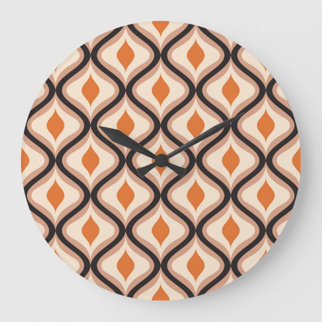 Intricate Ornament: Abstract Seamless Design Large Clock (Front)