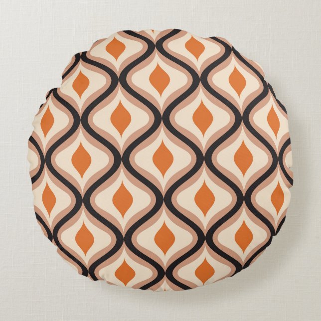 Intricate Ornament: Abstract Seamless Design Round Cushion (Front)