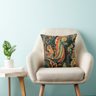 Intricate Ornamental Floral Pattern Cushion