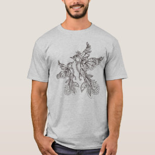 Intricate Ornate Mandala Exotic Birds Design T-Shirt