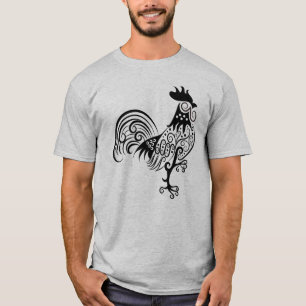 Intricate Ornate Mandala Rooster Design T-Shirt