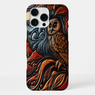 Intricate Owl Carving Amidst Mountains and Sun iPhone 16 Pro Max Case