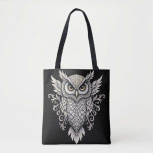 Intricate Owl Mandala Tote Bag