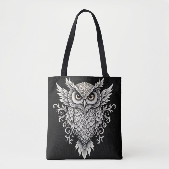  Intricate Owl Mandala  Tote Bag (Front)