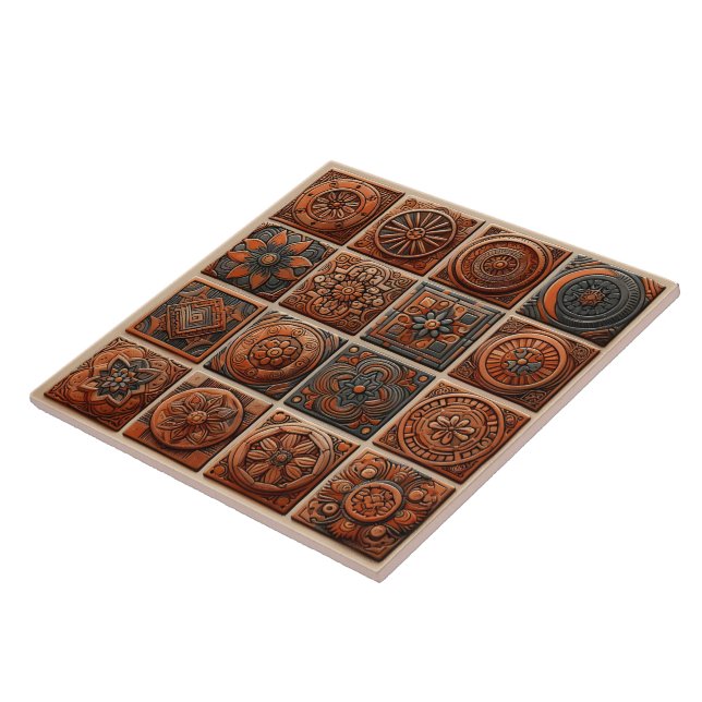 Intricate Patterned Ceramic Tiles (Side)