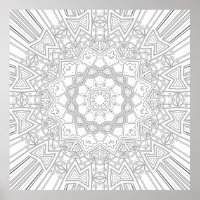 Intricate Polygonal Starburst Mandala Art Design