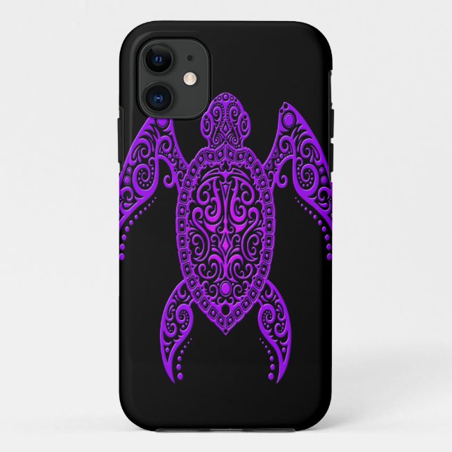 Intricate Purple and Black Sea Turtle Case-Mate iPhone Case (Back)
