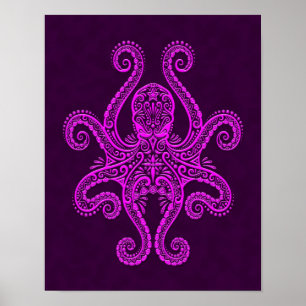 Intricate Purple Octopus Poster