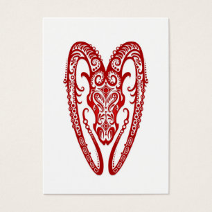 Intricate Red Aries Zodiac on White