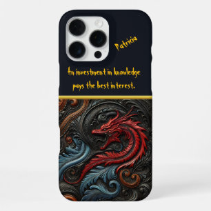 Intricate Red Dragon Design With Swirling Patterns iPhone 16 Pro Max Case