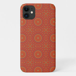 Intricate Red Pattern With Accents of Lilac iPhone 11 Case