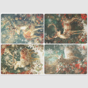 Intricate Reindeer 4 Square Tissue Paper