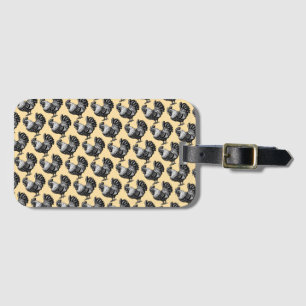 Intricate Rooster Illustration Luggage Tag