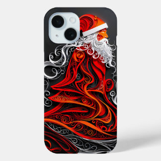 Intricate Santa Paper Cut iPhone 15 Case