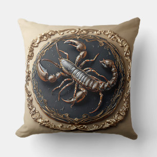 Intricate Scorpion Design with Ornate Accents Cushion