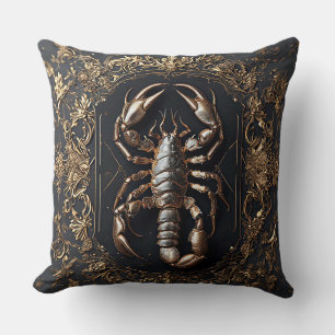 Intricate Scorpion Design with Ornate Accents Cushion