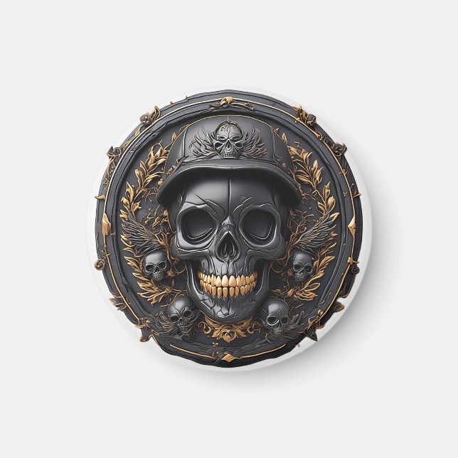 Intricate Skull Design Magnet (Front)