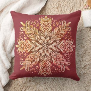 Intricate Snowflake Design Cushion