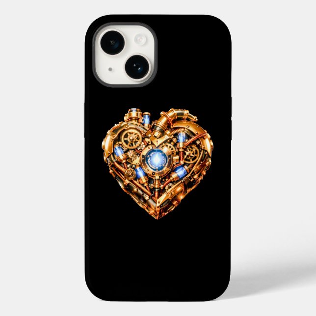 Intricate Steampunk Mechanical Heart iPhone Case (Back)